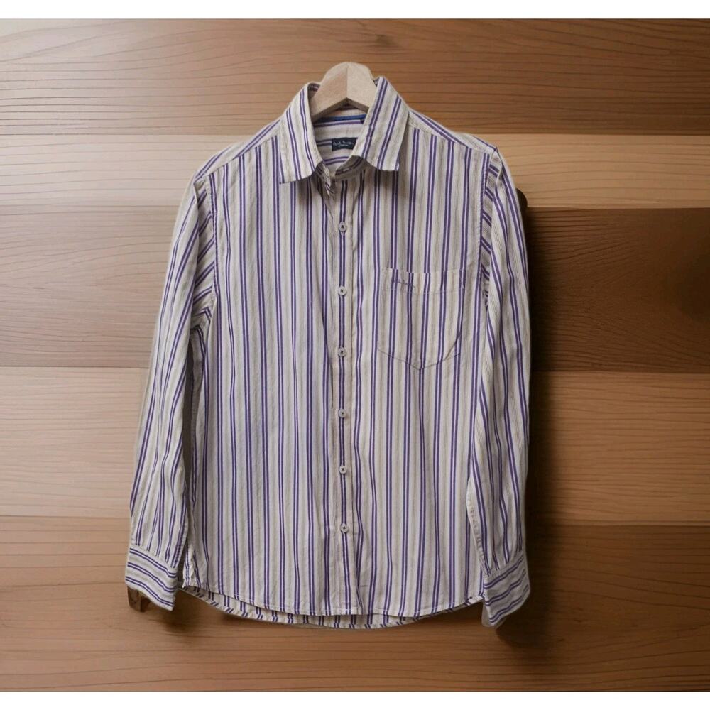 PAUL SMITH LONG SLEEVE Logo Shirt Striped - Great Condition Size 40